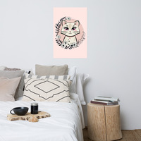 Cute cat with Flowers Wall Poster - Thumbnail 2
