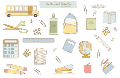 Back to School - Blue Sticker Sheet