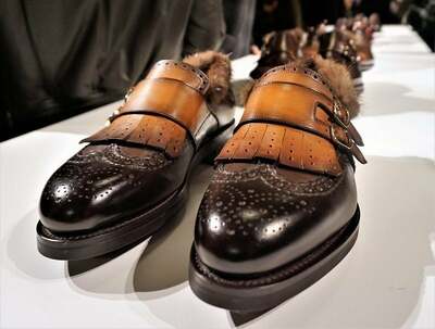 Handmade Specially Designed Formal Double Monk Fringe Style Dress Shoes