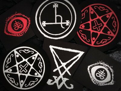Satanic Symbols Goth Metal Sew-on Patch Set Collection