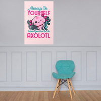 Cute Axolotl Poster  Funny Cartoon Wall Art for Animal & Pet Lovers - Thumbnail 1
