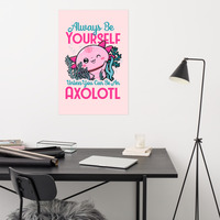 Cute Axolotl Poster  Funny Cartoon Wall Art for Animal & Pet Lovers - Thumbnail 3