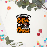 Coffee & Chess Sticker  For Caffeine & Strategy Lovers - Thumbnail 3
