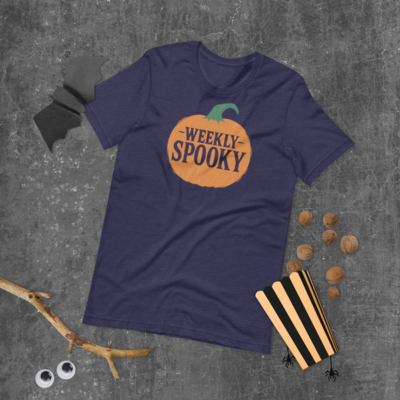 Weekly Spooky Jack-O-Lantern T-Shirt Horror Podcast Merch, Halloween Every Day Soft Unisex Tee (Multiple Colors)