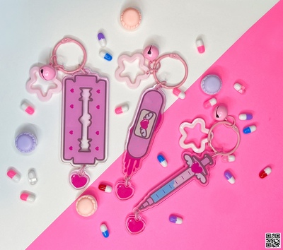 All the Pink Things acrylic charm