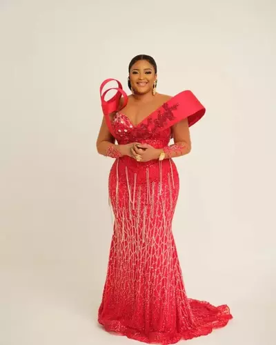 Aso Eb Red Mermaid Prom Dress Beaded Sheer Neck Lace Evening Formal Party Second Reception Birthday Engagement Gowns Dresses