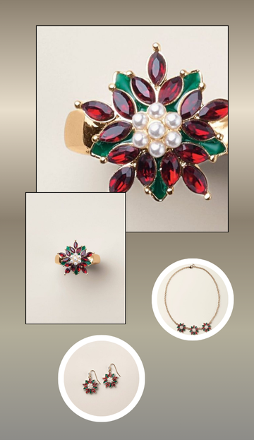 Classic Poinsettia Stretch Ring