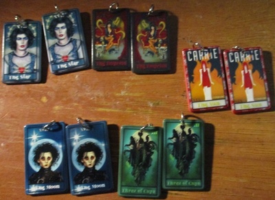 Acrylic Tarot Horror Card Pendant Charms