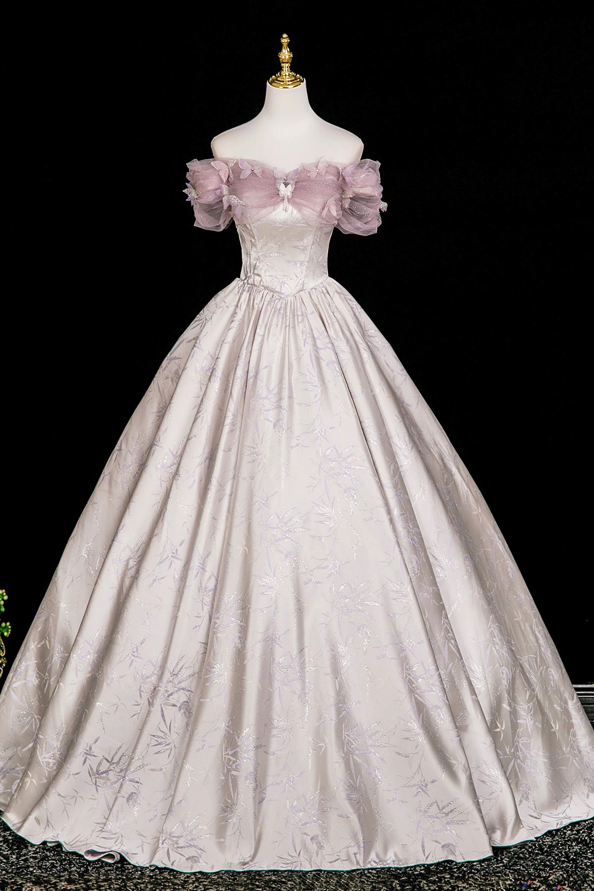 Beautiful A-Line Floral Printed Pattern Floor Length Prom Party Dress