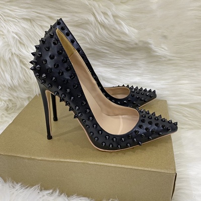 Rivet high heels 12CM pointed toe stilettos women's shoes