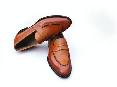 Crafted Leather Brown Genuine Leather Moccasin Loafers Dress Shoes