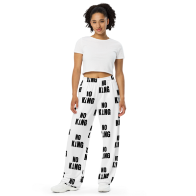 NO KINGS / PROTEST WEAR / All-over print unisex wide-leg pants
