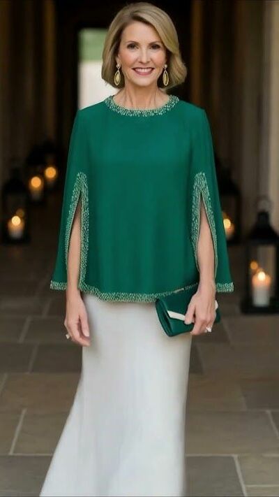 Two Pieces Green Mother of Bride/Groom Dress EVening Formal Gown