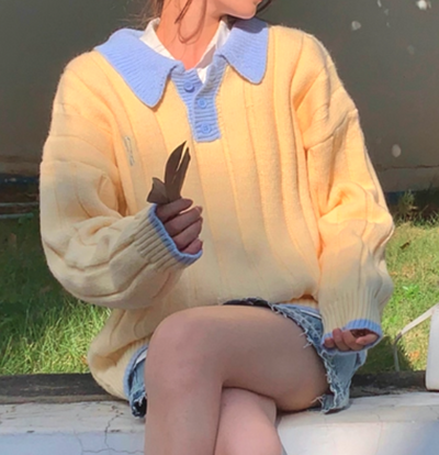 LEMON CRUSH POLO SWEATSHIRT