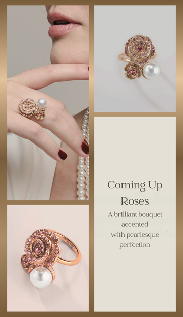 Rose Garden Pearly Ring - FINAL SALE