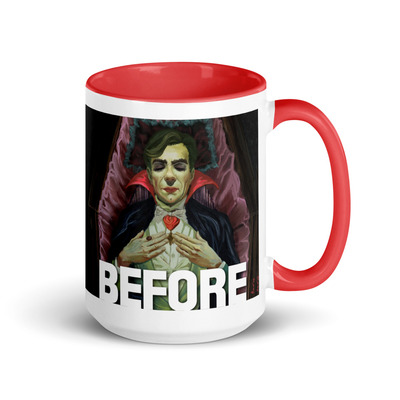 Bobby the Autistic Dracula Mug #2 -- BEFORE AND AFTER