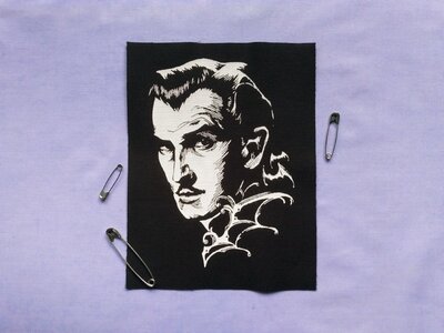 Vincent Price & Bat Wings Horror Punk Sew-on Patches