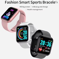 Y68 Smart Watch for Women & Men – Bluetooth Fitness Tracker, Music Player, Sleep Monitor, Sport Bracelet Wristwatch (White, Black, Pink) - Thumbnail 3