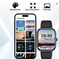 Smartwatch Sports Watch Bluetooth Call Fitness Tracker – Touch Dial, Music Control, Waterproof for Android & iPhone (Black, Silver, Pink, Golden) - Thumbnail 1