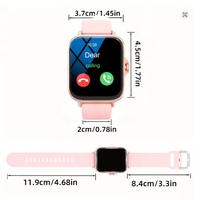 Smartwatch with Full Touch Screen – Call, Message Reminder, Music Control, Fitness Tracker Compatible with iPhone & Android (Silver, Black, Pink) - Thumbnail 1