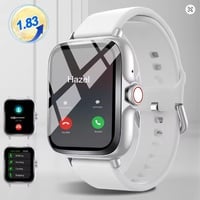 Smartwatch with Full Touch Screen – Call, Message Reminder, Music Control, Fitness Tracker Compatible with iPhone & Android (Silver, Black, Pink) - Thumbnail 6