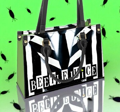 Leather "BeetleJuice BeetleJuice BeetleJuice" Bag | Long Strap and Inner Bag | Free Ship