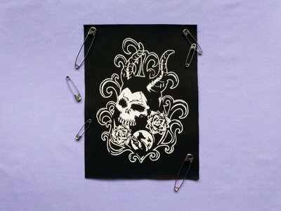Maleficent Skull & Roses Sleeping Beauty Goth Sew-on Patches