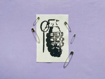 Grenade Punk Sew-on Patches (White version)