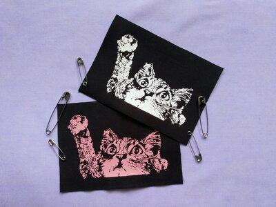 Playful Cat Kawaii Punk Sew-on Patches