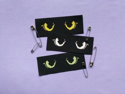 Cat Eyes Goth Punk Sew-on Patches