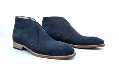Crafted Leather Classic Gray Suede Leather Chukka Boot