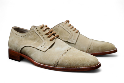 Crafted Leather Classic Men Genuine Suede Leather Dress Lace up Shoes