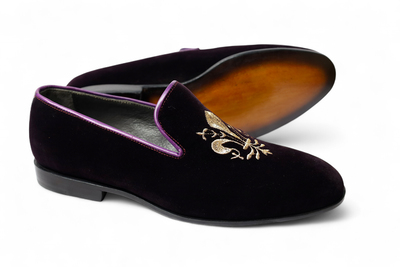 Crafted Leather Classic Black Velvet Loafers Moccasin Loafers Dress Shoes