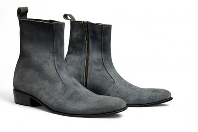 Crafted Leather Gray Suede Leather Jodhpur Boot