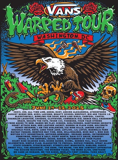 Warped Tour DC 2025 screenprinted poster!
