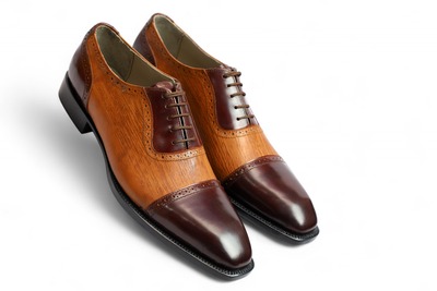Crafted Leather Handmade Men Brown Leather Oxford Dress Shoes