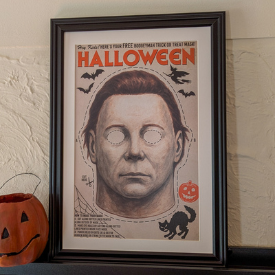 Halloween Boogeyman Mask Art Print