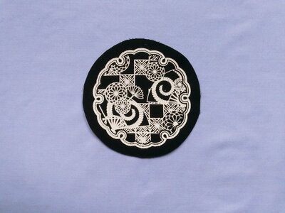 Japanese Crest with Fans & Kiku Flowers Sew-on Patches