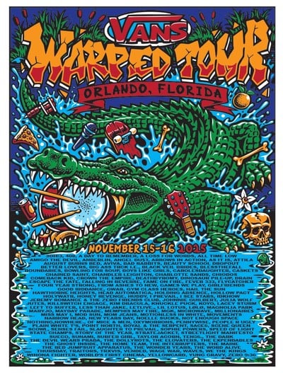Warped Tour Orlando 2025 screenprinted poster!
