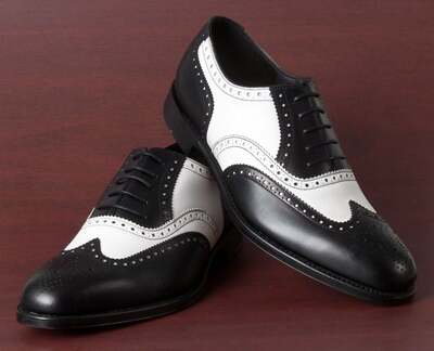 Handmade Oxfords Black White Lace Up Formal Dress Shoes For Mens Wedding Special Outfit