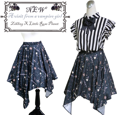 【 A visit from a vampire girl】Dark pointed tail skirt_L/XL size