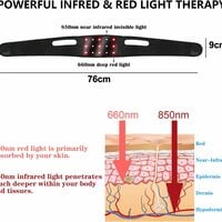 Infrared Therapy Light Strip – Portable Red Light Physical Therapy Belt for Pain Relief & Muscle Recovery (Black) - Thumbnail 6