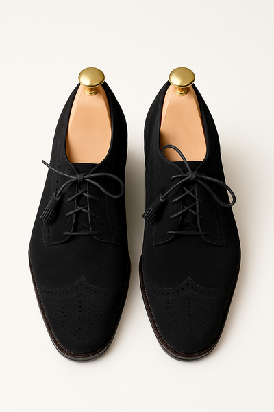 Hot Sale Men's Handmade Black Wingtip Brogue Style Lace Up Christmas Shoes