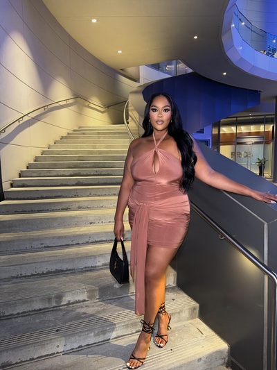 Front Tie Halter Mini Dress