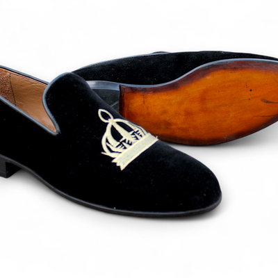 Crafted leather handmade genuine black suede leather loafers classic moccasin formal dress shoes - Thumbnail 2