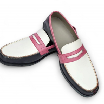 Crafted leather unique tri-tone color moccasin loafers dress shoes - Thumbnail 1