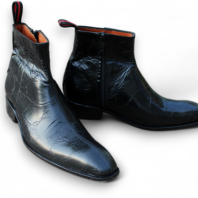 Crafted leather classic handmade black crocodile leather side zipper jodhpur boot - Thumbnail 1