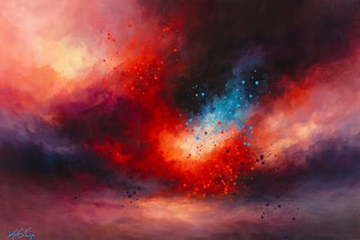 Celestial Emberfall Abstract