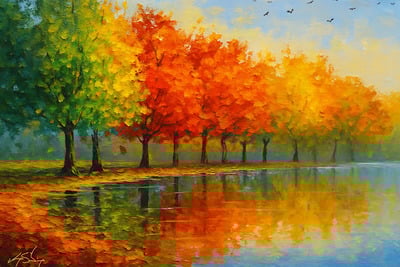 Autumn In New England Landscape