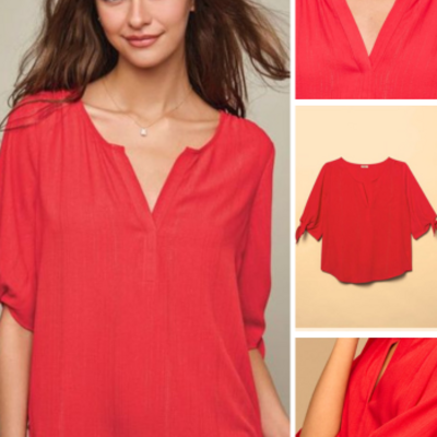 Tie-sleeve top - Thumbnail 4